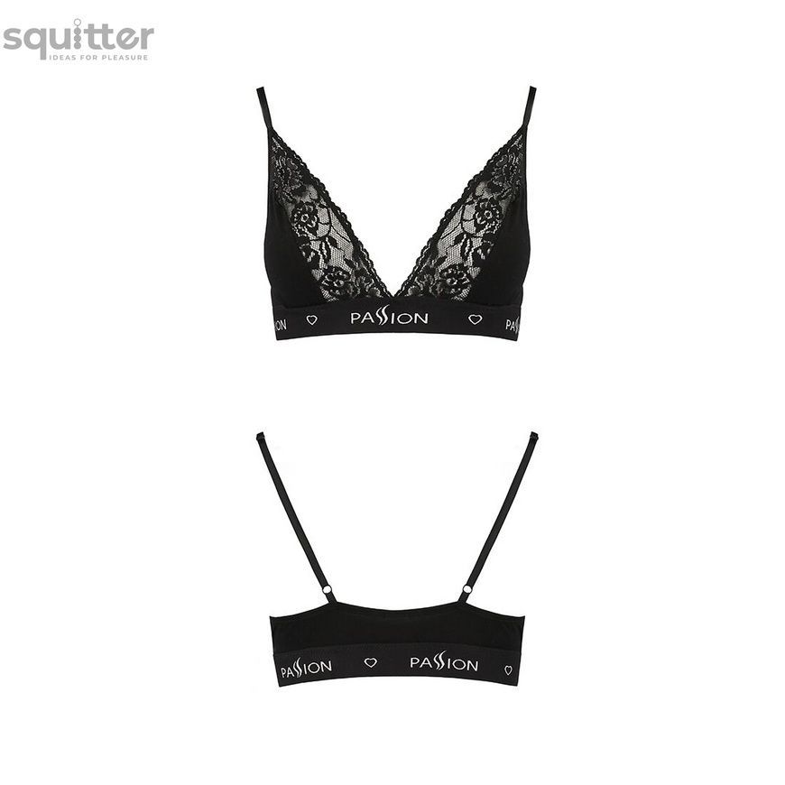 Эластичный топ с кружевом Passion PS001 TOP black, size M SO4176 - онлайн-сексшоп Сквитер