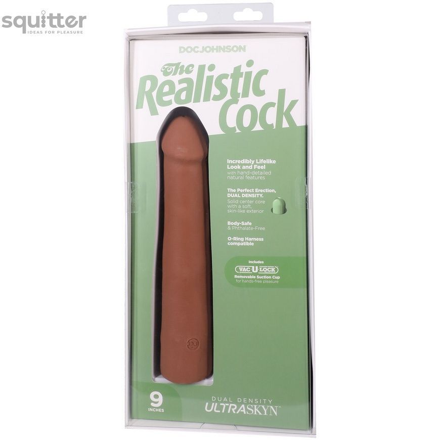 Фалоімітатор Doc Johnson The Realistic Cock ULTRASKYN - 9 Inch Caramel SX4477 - онлайн-сексшоп Сквітер