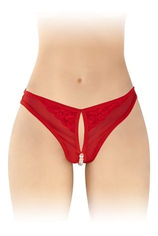 Трусики з перлинами і доступом Fashion Secret Sophie Red SO4717 - онлайн-сексшоп Сквітер