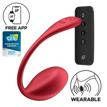 Смарт-віброяйце Satisfyer Shiny Petal Connect App, керування зі смартфона, пульт ДК SX1220 - онлайн-сексшоп Сквітер