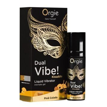 Рідкий вібратор Orgie Dual Vibe! Pina Colada Kissable Liquid Vibrator, 15 мл SX1498 - онлайн-сексшоп Сквітер