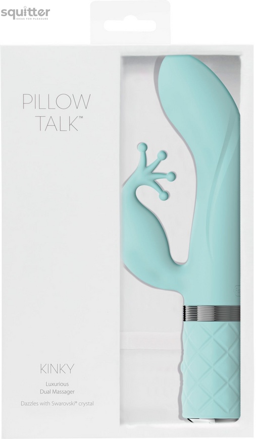 Роскошный вибратор-кролик Pillow Talk - Kinky Teal с кристаллом Сваровски, мощный SO2716 фото