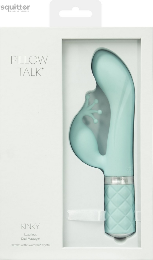 Роскошный вибратор-кролик Pillow Talk - Kinky Teal с кристаллом Сваровски, мощный SO2716 фото