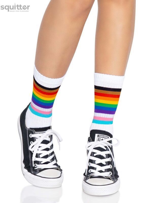 Leg Avenue Pride crew socks Rainbow SO8584 - онлайн-сексшоп Сквитер