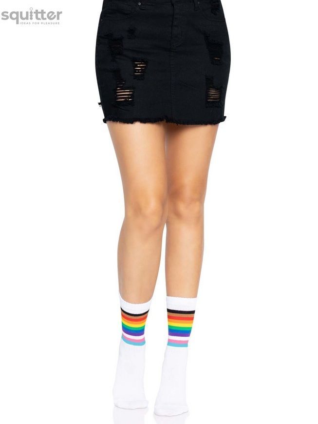 Leg Avenue Pride crew socks Rainbow SO8584 - онлайн-сексшоп Сквитер