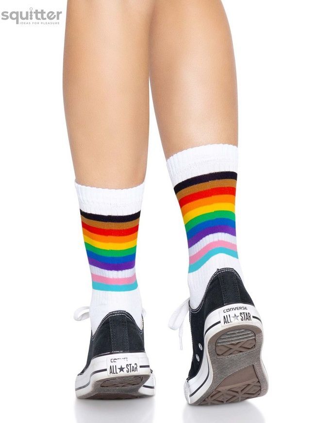 Leg Avenue Pride crew socks Rainbow SO8584 - онлайн-сексшоп Сквитер