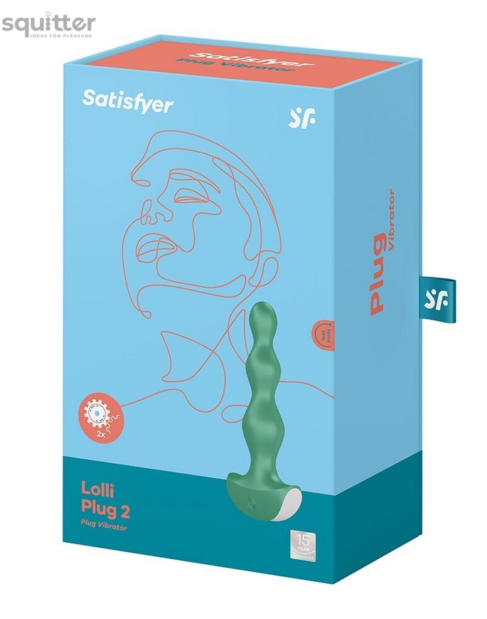 Анальный стимулятор-бусины с двумя моторами Satisfyer Lolli-Plug 2 Green SO4926 фото