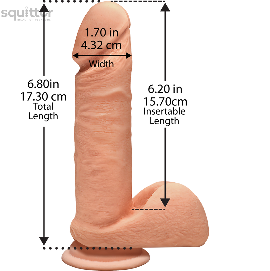 Фаллоимитатор Doc Johnson The D - Perfect D - 7 Inch With Balls - ULTRASKYN, диаметр 4,5 SO1576 - онлайн-сексшоп Сквитер