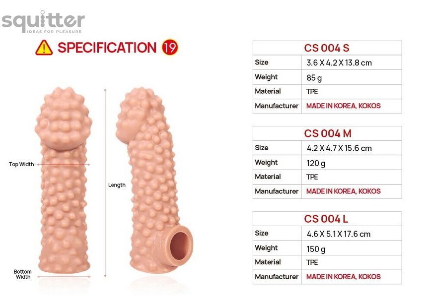 Насадка на член Kokos Cock Sleeve CS 004 M SX1457 - онлайн-сексшоп Сквітер