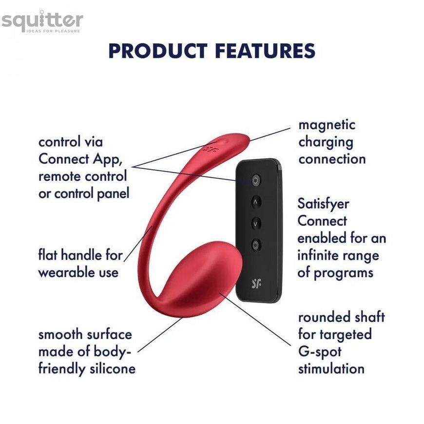 Смарт-віброяйце Satisfyer Shiny Petal Connect App, керування зі смартфона, пульт ДК SX1220 - онлайн-сексшоп Сквітер