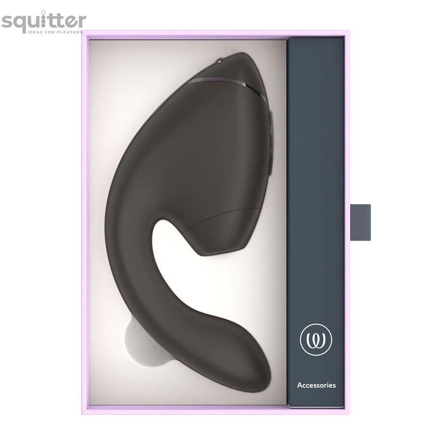 Подвійний вакуумний кліторальний стимулятор з вібрацією Womanizer Next Duo - Black SX3866 - онлайн-сексшоп Сквітер