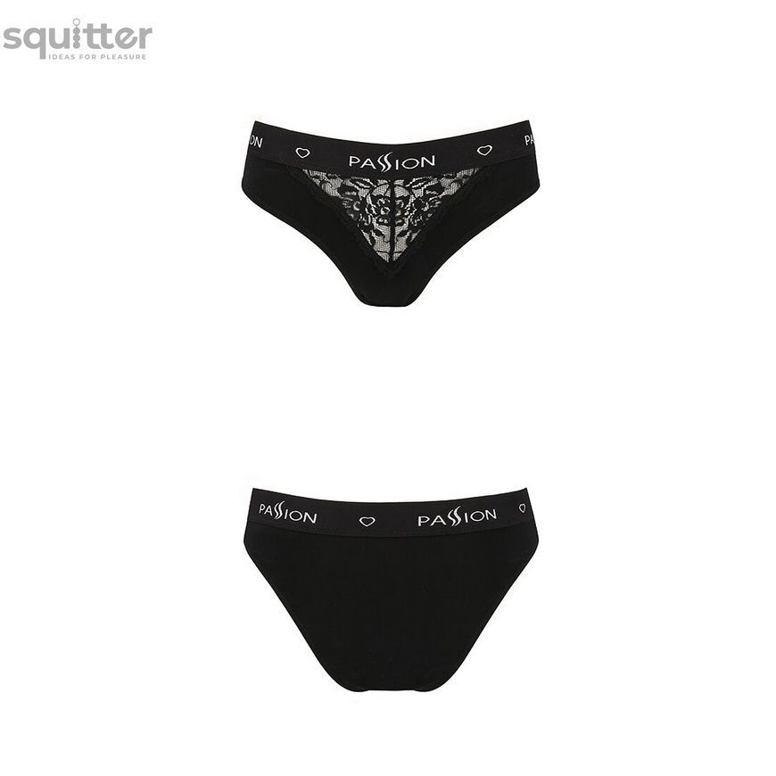Трусики з широкою гумкою і мереживом Passion PS001 PANTIES XL, black SO4162 - онлайн-сексшоп Сквітер