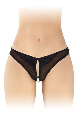 Трусики з перлинами і доступом Fashion Secret Sophie Black SO4718 - онлайн-сексшоп Сквітер