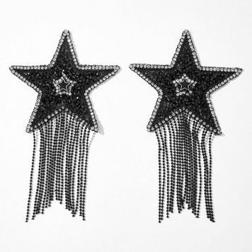 Пестис-зірки з бахромою JSY Nipple Sticker RT236112 Black, стікери SO8330 - онлайн-сексшоп Сквітер