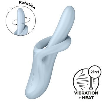 Вібратор з ротацією Satisfyer Heat Flex 4 Blue, підігрів до 39&deg;C SX2169 - онлайн-сексшоп Сквітер