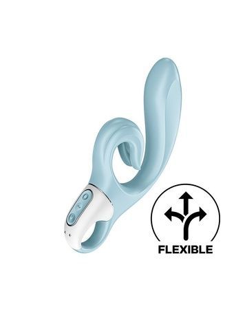 Вібратор-кролик Satisfyer Love Me Blue, гнучкий, відросток з потрійним кінчиком SO7779 - онлайн-сексшоп Сквітер