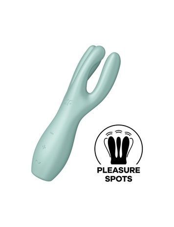 Кліторальний вібратор Satisfyer Threesome 3 Mint з трьома пальчиками SO6102 - онлайн-сексшоп Сквітер