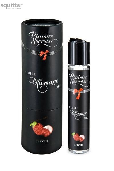 Масажна олія Plaisirs Secrets Litchi (59 мл) з афродизіаками, їстівна, подарункове паковання SO1835 фото