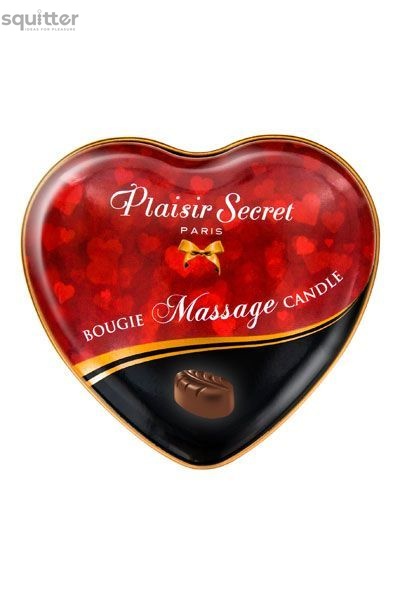 Масажна свічка серце Plaisirs Secrets Chocolate (35 мл) SO1864 фото