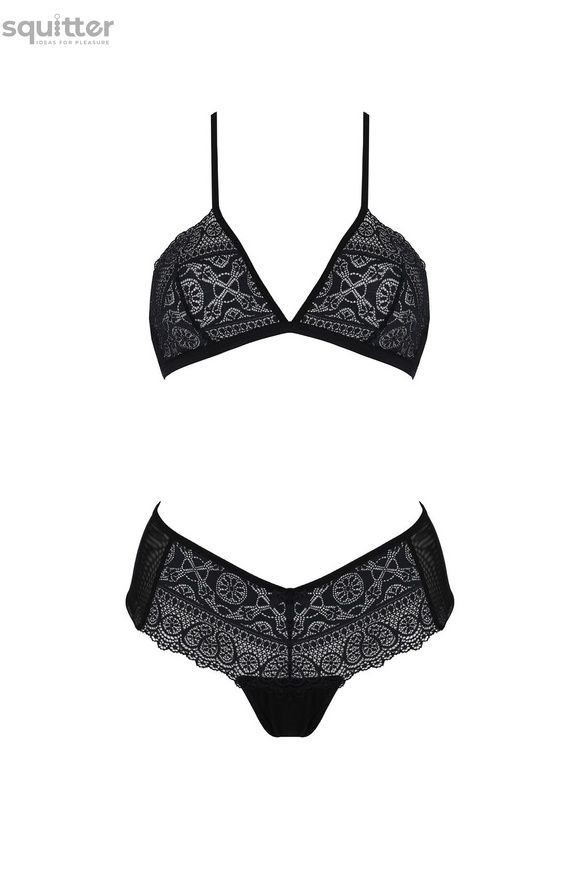 Комплект Passion KERRIA BIKINI black, XXL/XXXL, бралет і трусики-бікіні SX0484 - онлайн-сексшоп Сквітер