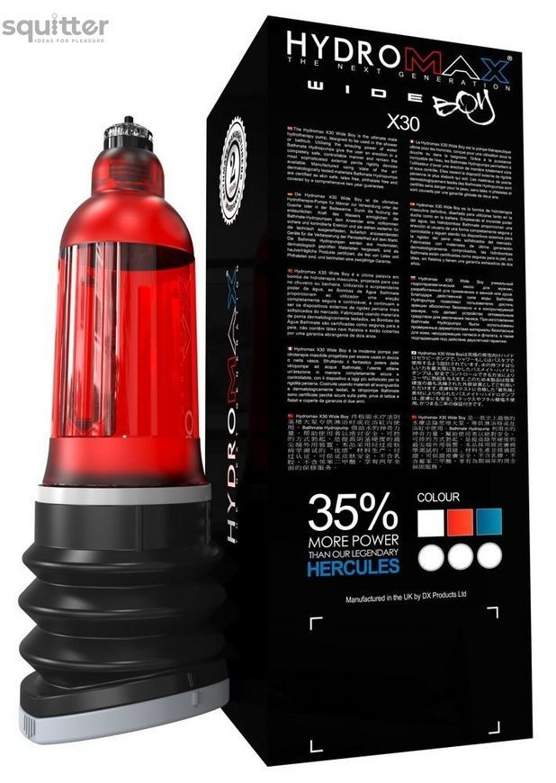 Гідропомпа Bathmate Hydromax 7 WideBoy Red, для члена довжиною від 12,5 до 18 см, діаметр до 5,5 см SO1960 - онлайн-сексшоп Сквітер