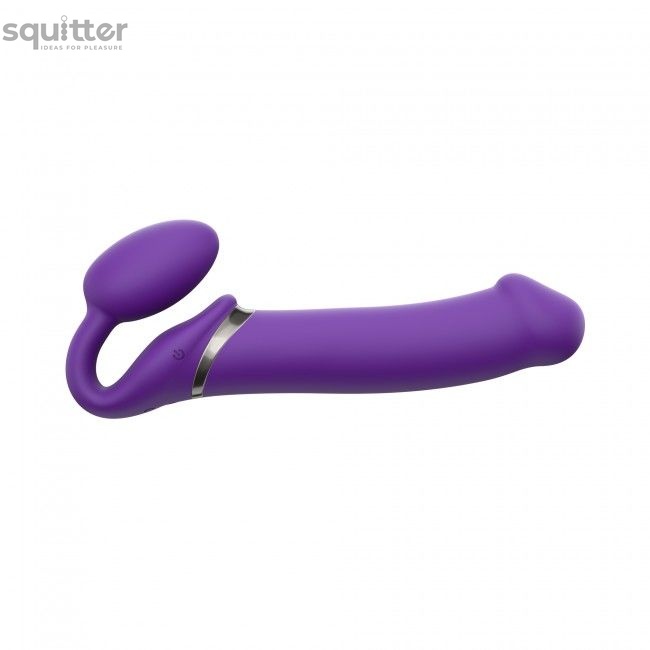 Безремінний страпон з вібрацією Strap-On-Me Vibrating Violet XL, діам. 4,5 см, пульт ДК, регульовани SO3827 фото