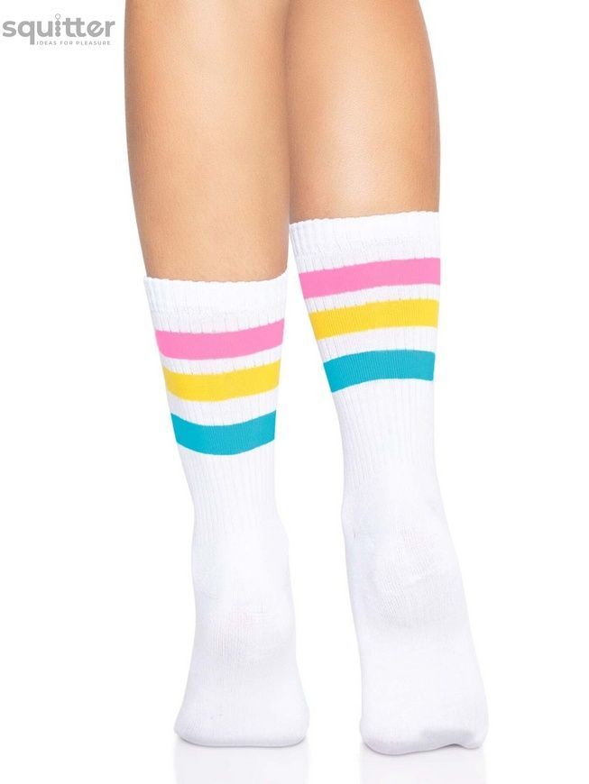 Шкарпетки жіночі в смужку Leg Avenue Pride crew socks Pansexual, 37&ndash;43 розмір SO8585 - онлайн-сексшоп Сквітер