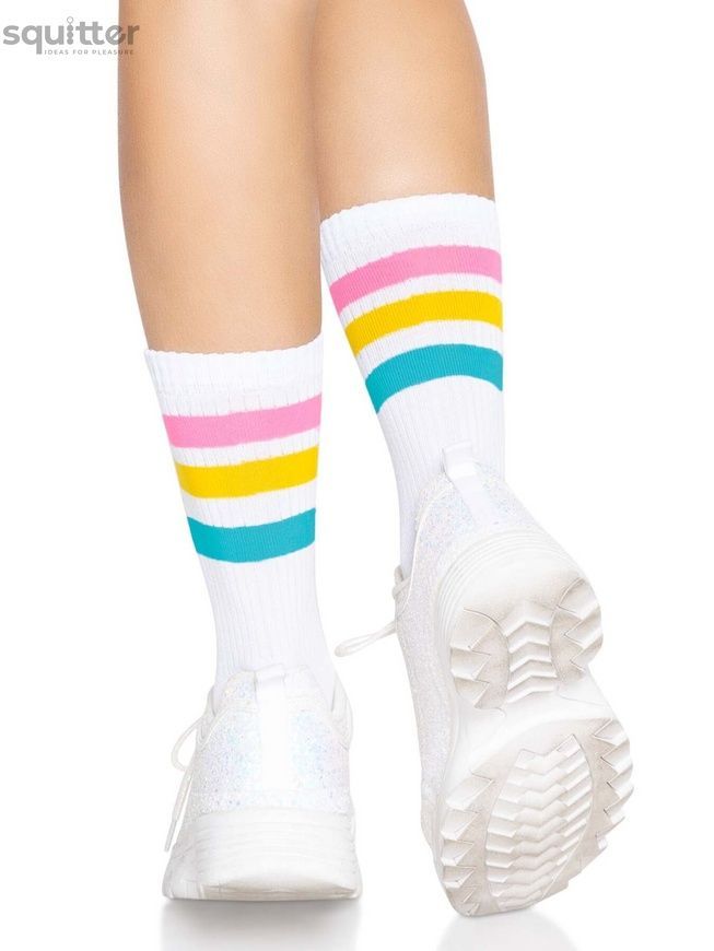 Шкарпетки жіночі в смужку Leg Avenue Pride crew socks Pansexual, 37&ndash;43 розмір SO8585 - онлайн-сексшоп Сквітер