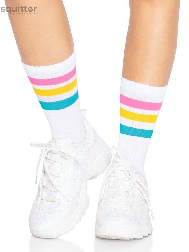Шкарпетки жіночі в смужку Leg Avenue Pride crew socks Pansexual, 37&ndash;43 розмір SO8585 - онлайн-сексшоп Сквітер