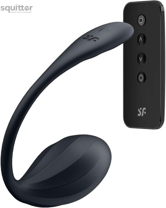Смарт-віброяйце Satisfyer Ribbed Petal Connect App Black, керування зі смартфона, пульт ДК SX1221 - онлайн-сексшоп Сквітер