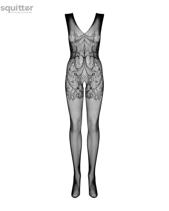 Бодистокинг Obsessive Bodystocking F234 S/M/L, абстрактный рисунок, глубокое декольте SO7230 - онлайн-сексшоп Сквитер