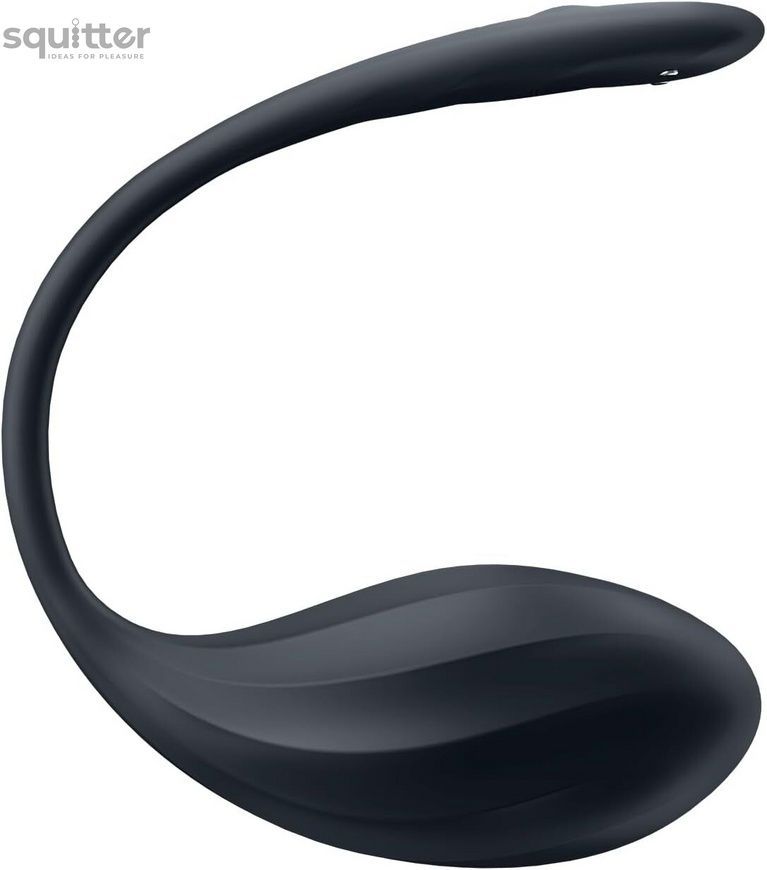 Смарт-віброяйце Satisfyer Ribbed Petal Connect App Black, керування зі смартфона, пульт ДК SX1221 - онлайн-сексшоп Сквітер