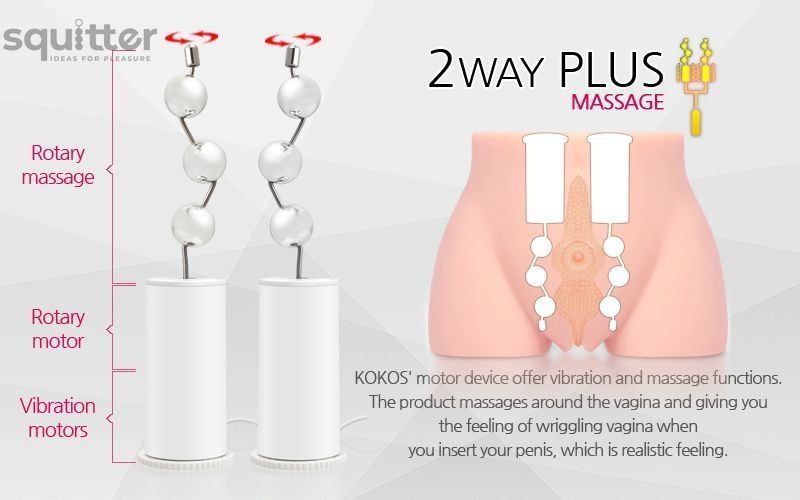 Мастурбатор-полуторс Kokos Cherry 2WayPlus з функцією масажу та вібрацією з вібрацією і масажем, два входи: вагіна і попка SO2484 - онлайн-сексшоп Сквітер