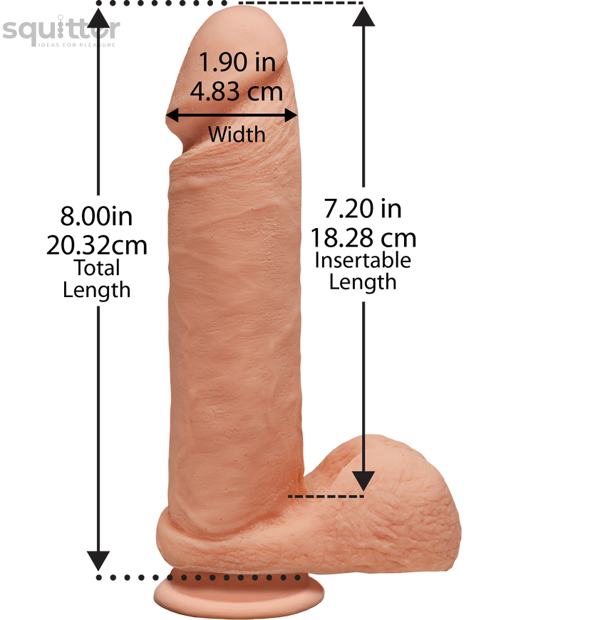 Фаллоимитатор Doc Johnson The D - Perfect D - 8 Inch With Balls - ULTRASKYN, диаметр 5,1см SO1577 - онлайн-сексшоп Сквитер