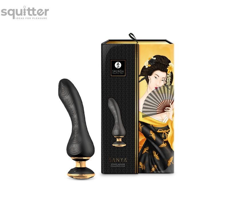 Вибратор для точки G Shunga Sanya Black, гибкий ствол SO6905 - онлайн-сексшоп Сквитер