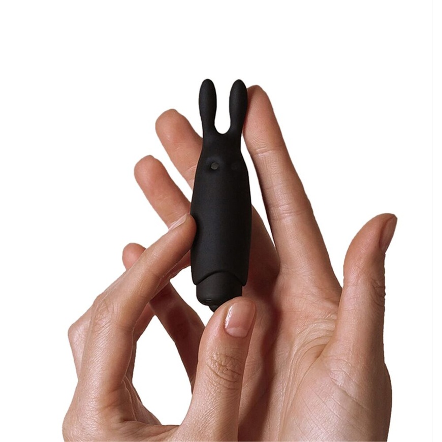 Вібропуля Adrien Lastic Pocket Vibe Rabbit Black зі стимулюючими вушками AD33499 фото