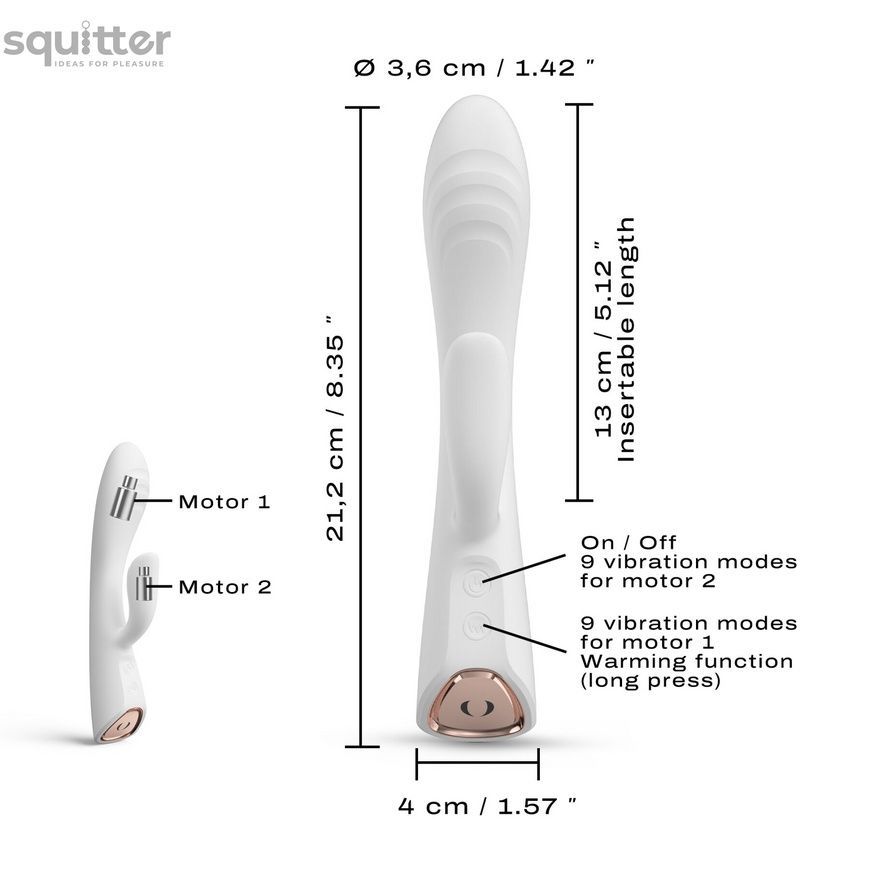 Вібратор-кролик з підігрівом Dorcel FLEXI RABBIT WHITE, гнучкий стовбур SO6817 - онлайн-сексшоп Сквітер