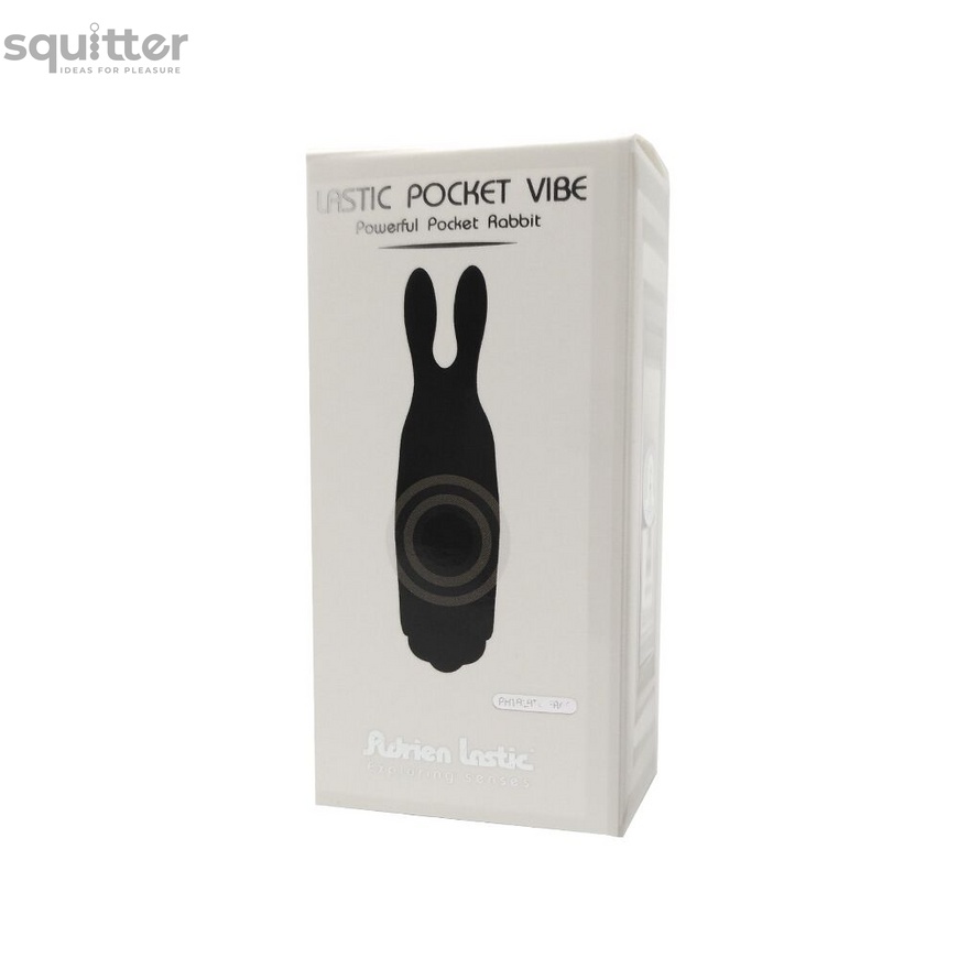 Вибропуля Adrien Lastic Pocket Vibe Rabbit Black со стимулирующими ушками AD33499 фото