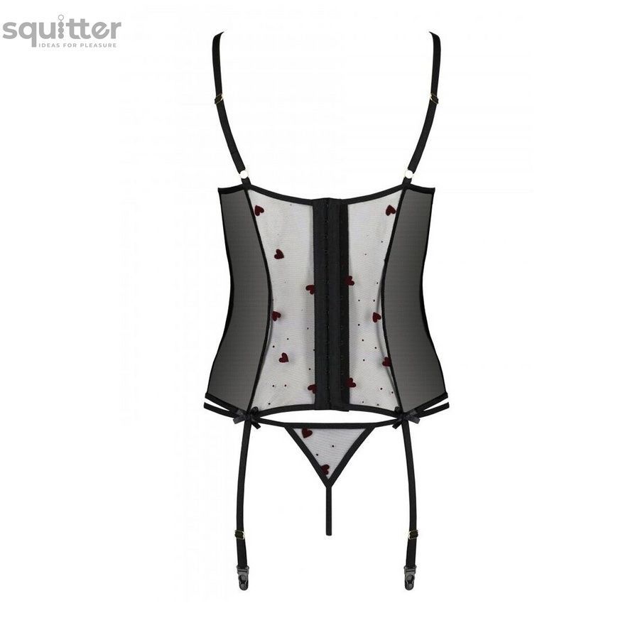 Корсет з підв'язками, стрінги Passion LOVELIA CORSET XXL/XXXL, black SO4767 - онлайн-сексшоп Сквітер