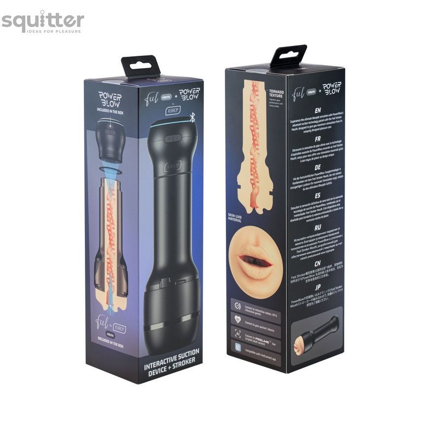 Мастурбатор-ротик Kiiroo Feel Mouth зі всмоктувальною інтерактивною насадкою PowerBlow Combo Set SX1231 - онлайн-сексшоп Сквітер