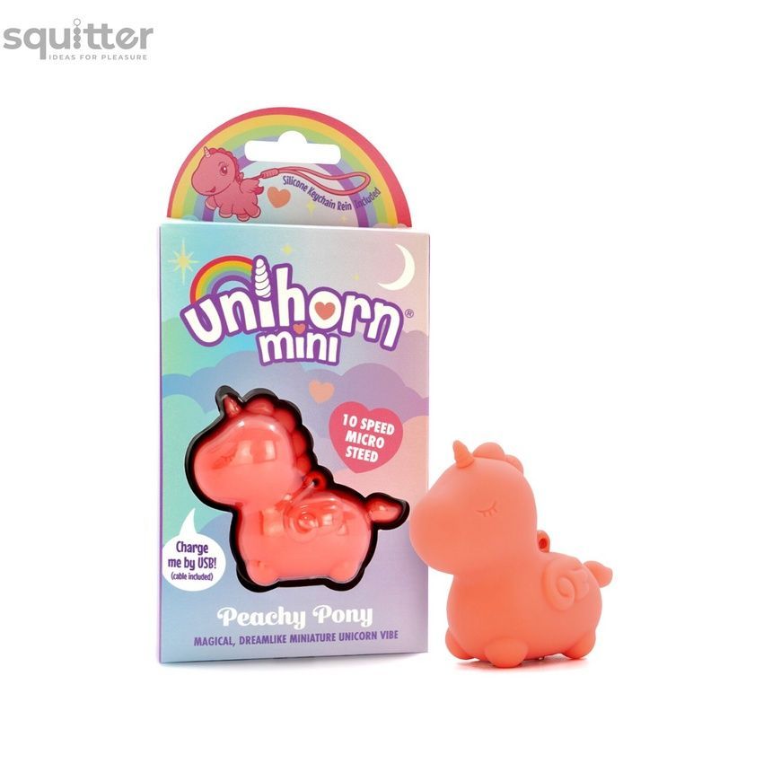 Вібратор-мінієдиноріжка Unihorn Mini &ndash; Peachy Pony, брелок з вібрацією, 10 режимів SX2869 - онлайн-сексшоп Сквітер