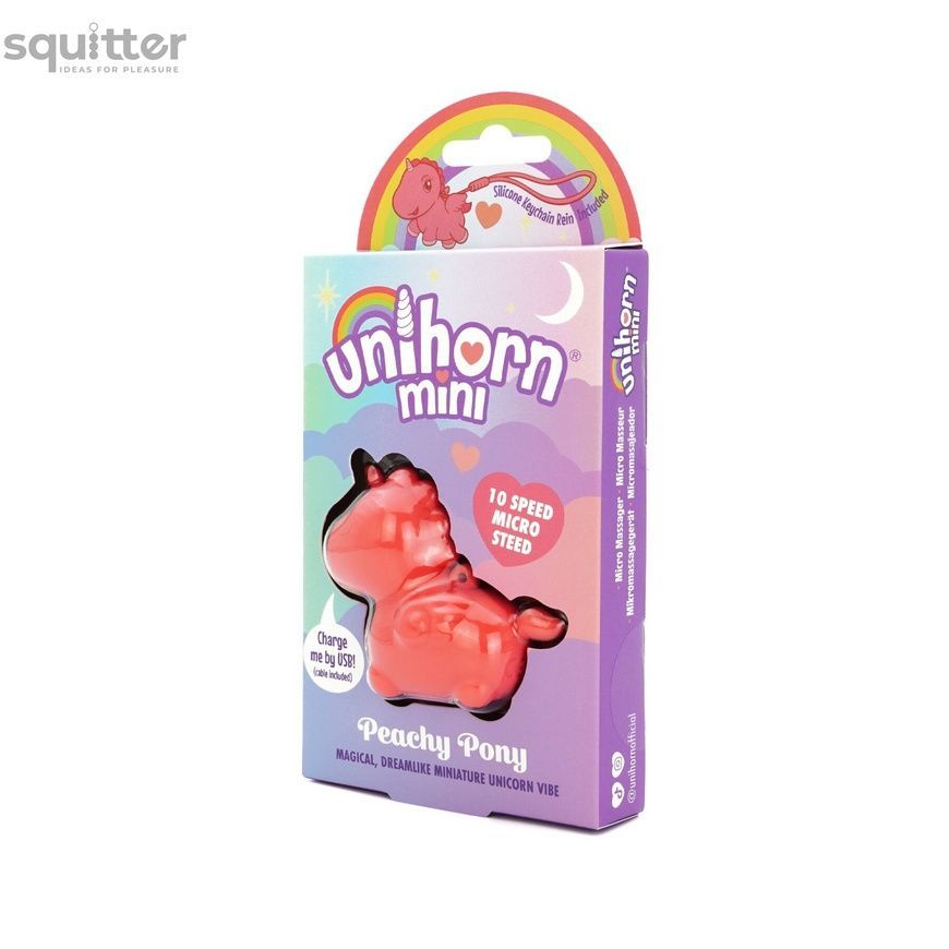 Вібратор-мінієдиноріжка Unihorn Mini &ndash; Peachy Pony, брелок з вібрацією, 10 режимів SX2869 - онлайн-сексшоп Сквітер