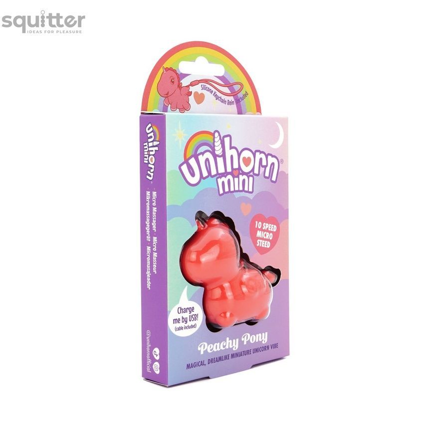 Вібратор-мінієдиноріжка Unihorn Mini &ndash; Peachy Pony, брелок з вібрацією, 10 режимів SX2869 - онлайн-сексшоп Сквітер