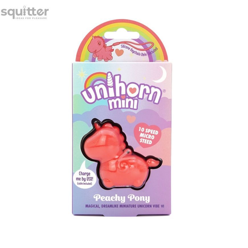 Вібратор-мінієдиноріжка Unihorn Mini &ndash; Peachy Pony, брелок з вібрацією, 10 режимів SX2869 - онлайн-сексшоп Сквітер