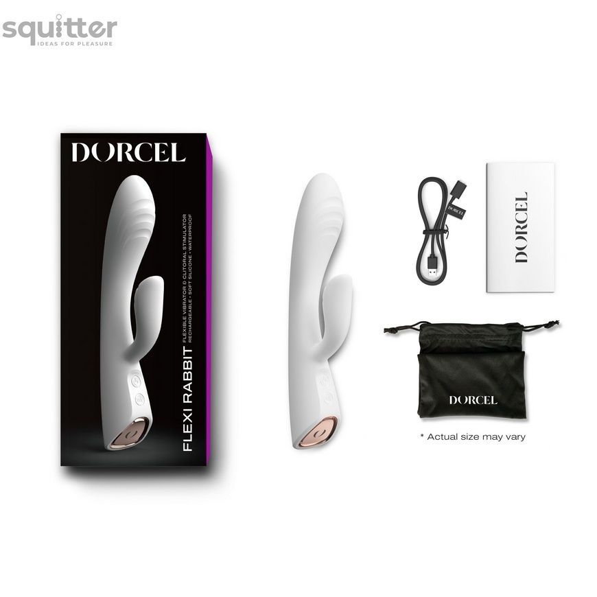 Вібратор-кролик з підігрівом Dorcel FLEXI RABBIT WHITE, гнучкий стовбур SO6817 - онлайн-сексшоп Сквітер
