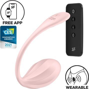 Смарт-віброяйце Satisfyer Ribbed Petal Connect App Rose, керування зі смартфона, пульт ДК SX1222 - онлайн-сексшоп Сквітер