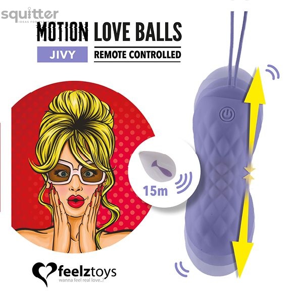 Вагинальные шарики с массажем и вибрацией FeelzToys Motion Love Balls Jivy с пультом ДУ, 7 режимов SO3852 фото