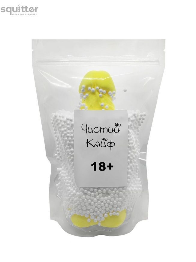 Мило у формі пеніса Чистий Кайф Yellow size XL, крафтове мило-член, натуральне SO2770 - онлайн-сексшоп Сквітер