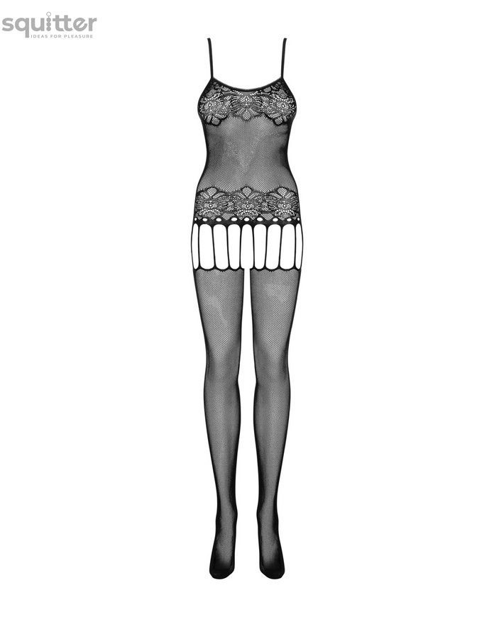 Бодістокінг Obsessive Bodystocking F235 S/M/L, тонкі підв&rsquo;язки, ніжний декор, сіточка SO7231 - онлайн-сексшоп Сквітер
