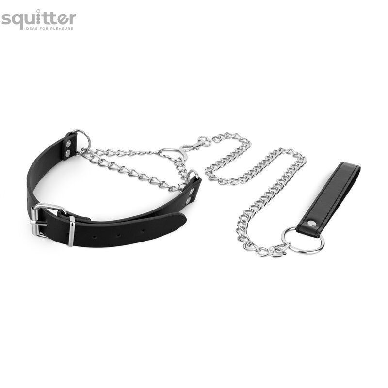 Нашийник з повідцем Bedroom Fantasies: Collar with Chain - Silver SX2207 - онлайн-сексшоп Сквітер